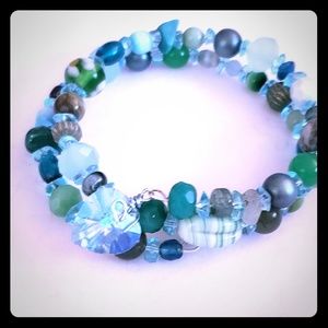 Blue green beaded Bracelet
